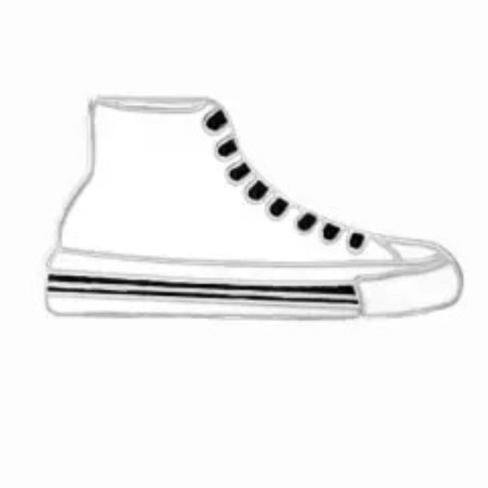 Simple Converse Enamel Pin Black and White Cartoon Sneaker Metal Fashion Badge
